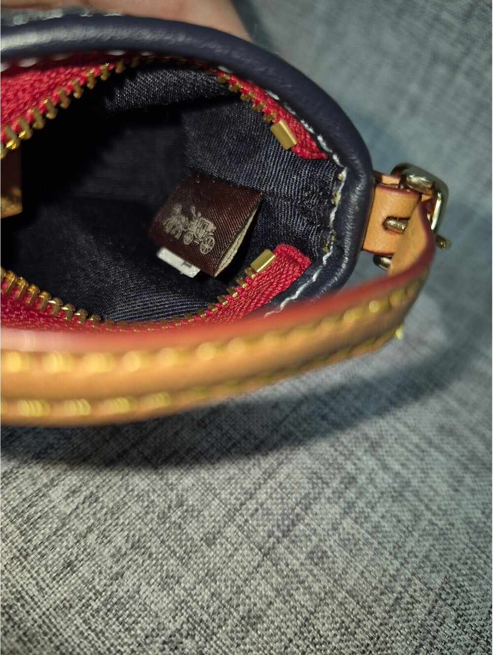 Coach Mini Val Duffle Bag Charm Keychain Signature Chambray C8223 NWOT - Picture 8 of 11